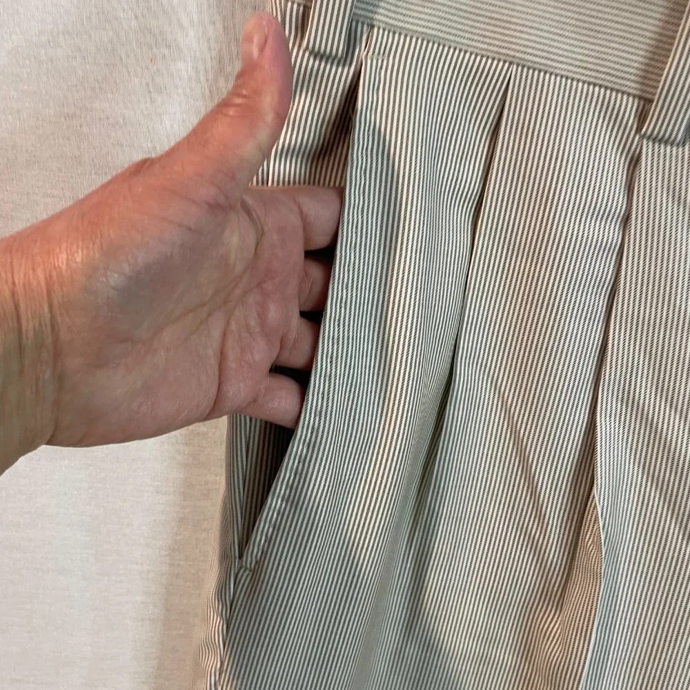 Aristo Eighteen Mens Brown/White Stirling Pinstripe Alberdeen Dress Pant 38/35